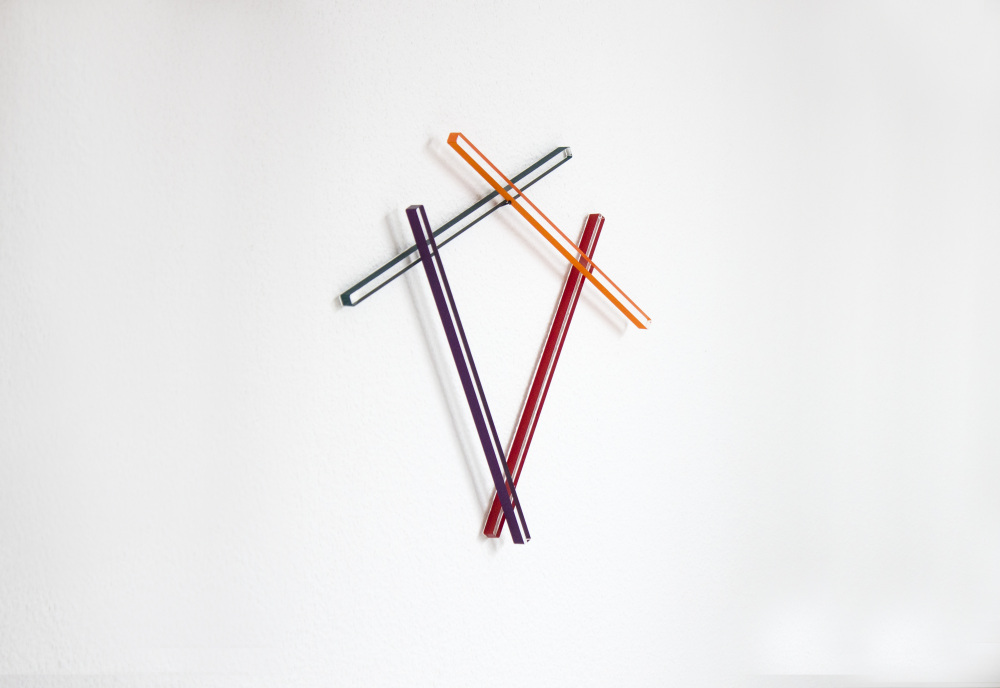 Mikael Fagerlund, Coloured Drawing III, vinyl acrylic glass, 35 x 35 x 2 cm