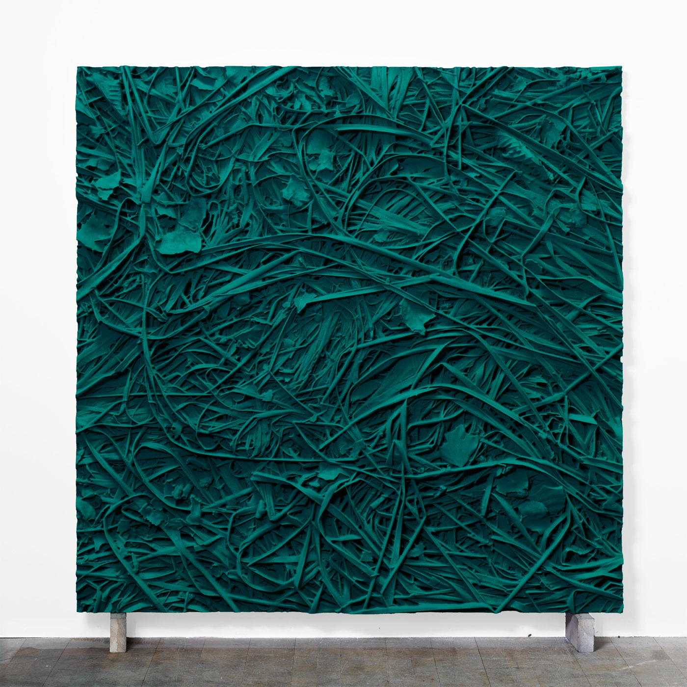 Juri Markkula, PG7 / 18 Grass, 2015, Pigmented polyvinyl on polyuretan relief, 150 x 150 x 11 cm