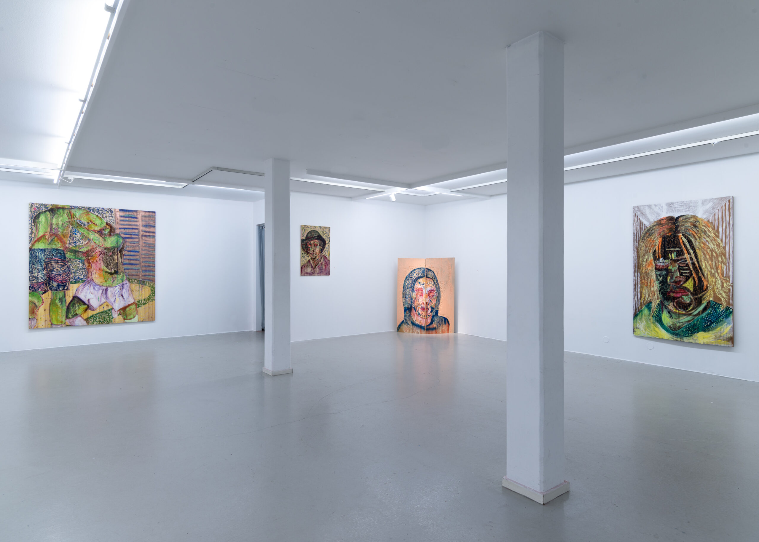 Camilla Vuorenmaa, Installation view, In The Belly of Painting, at Galleri Thomassen, 2017