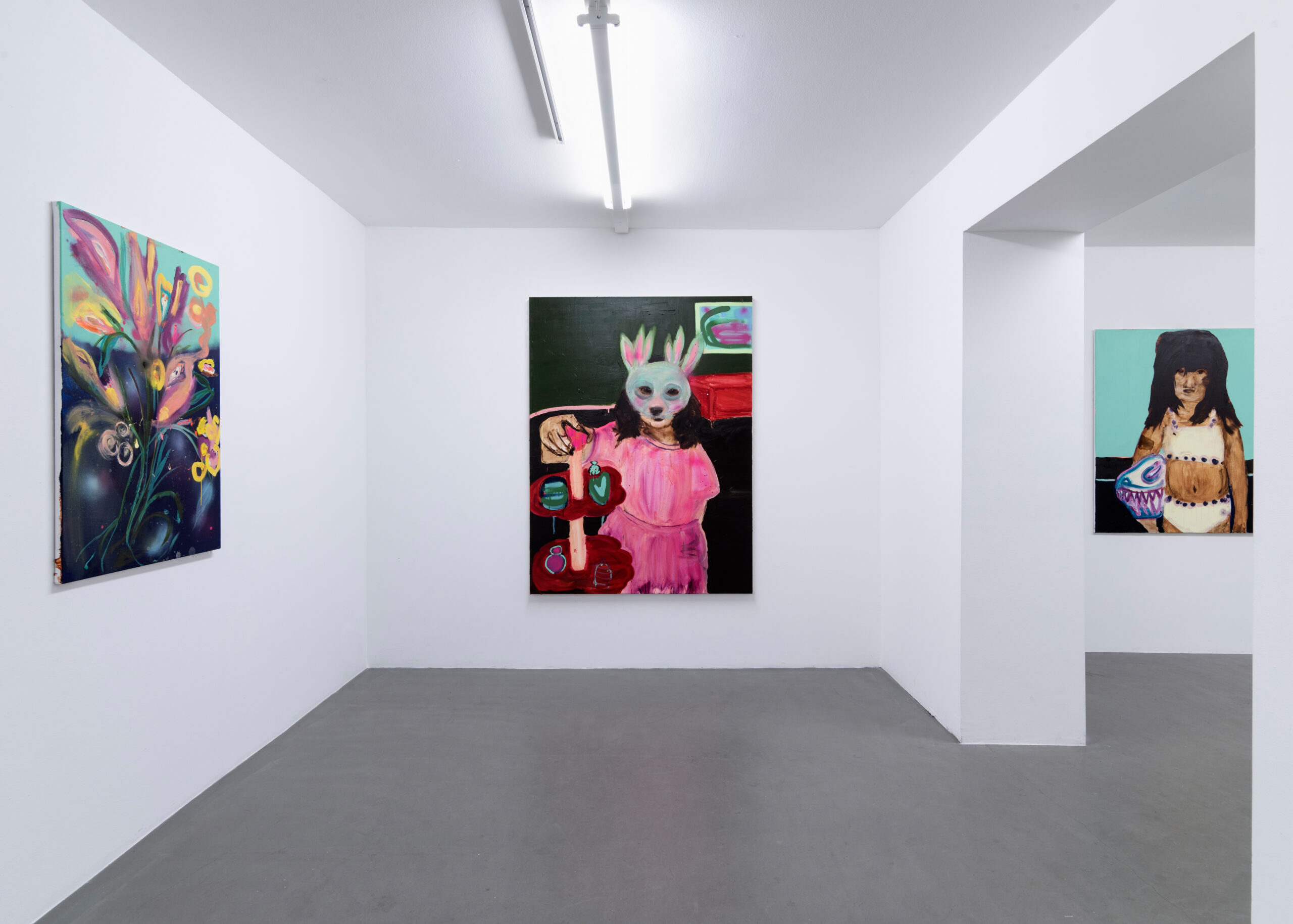 Rauha Mäkilä, Installation view, In The Belly of Painting, at Galleri Thomassen, 2017