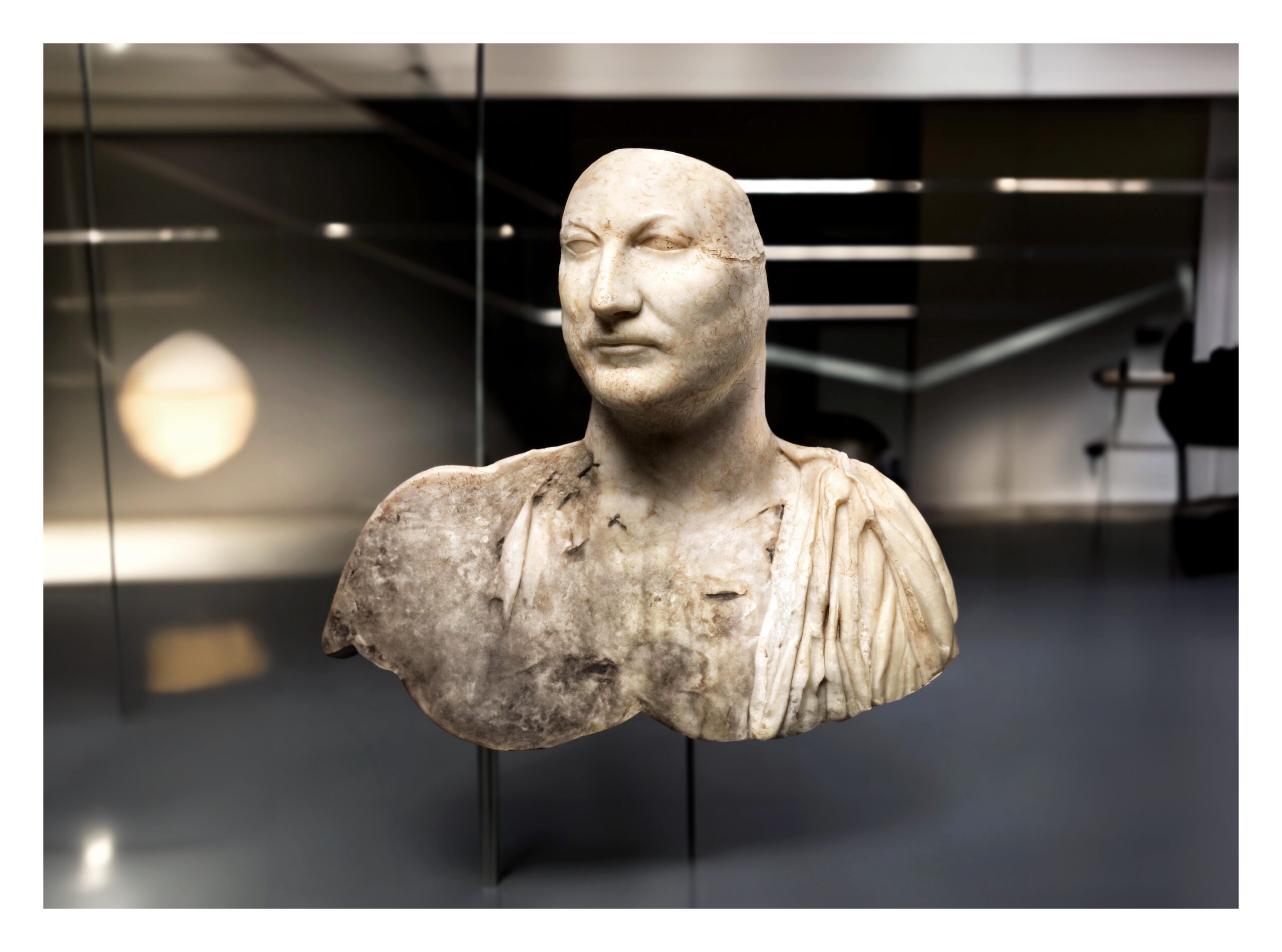Marble male portrait bust